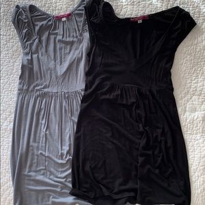 Black & grey capped sleeve tops